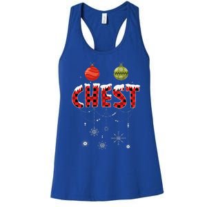 CHEST NUTS Matching Chestnuts Funny Christmas Couples Women's Racerback Tank