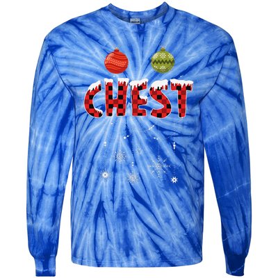 CHEST NUTS Matching Chestnuts Funny Christmas Couples Tie-Dye Long Sleeve Shirt