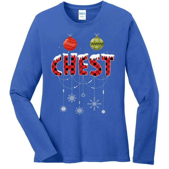 CHEST NUTS Matching Chestnuts Funny Christmas Couples Ladies Long Sleeve Shirt