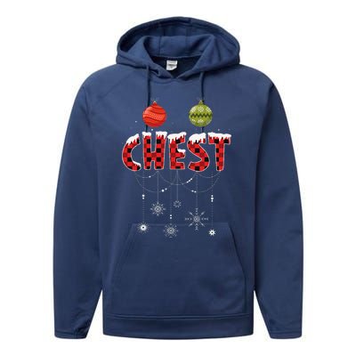 CHEST NUTS Matching Chestnuts Funny Christmas Couples Performance Fleece Hoodie