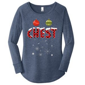 CHEST NUTS Matching Chestnuts Funny Christmas Couples Women's Perfect Tri Tunic Long Sleeve Shirt