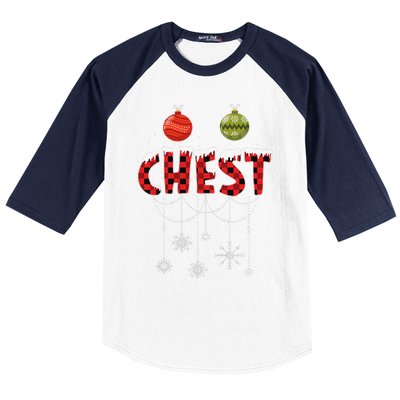 CHEST NUTS Matching Chestnuts Funny Christmas Couples Baseball Sleeve Shirt