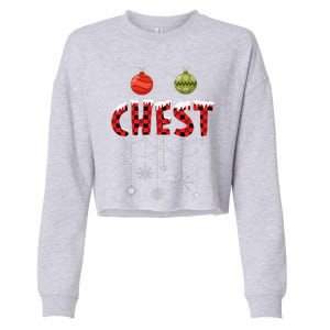 CHEST NUTS Matching Chestnuts Funny Christmas Couples Cropped Pullover Crew