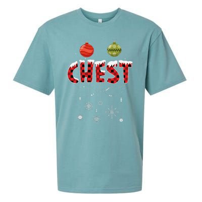 CHEST NUTS Matching Chestnuts Funny Christmas Couples Sueded Cloud Jersey T-Shirt