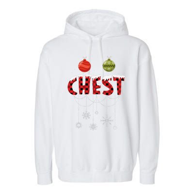 CHEST NUTS Matching Chestnuts Funny Christmas Couples Garment-Dyed Fleece Hoodie