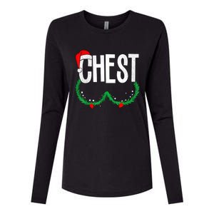 Chest Nuts Matching Chestnuts Funny Christmas Couples Chest Womens Cotton Relaxed Long Sleeve T-Shirt