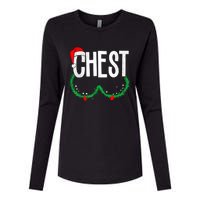 Chest Nuts Matching Chestnuts Funny Christmas Couples Chest Womens Cotton Relaxed Long Sleeve T-Shirt