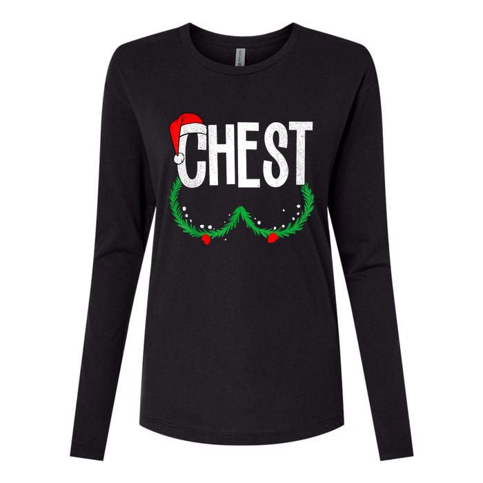 Chest Nuts Matching Chestnuts Funny Christmas Couples Chest Womens Cotton Relaxed Long Sleeve T-Shirt