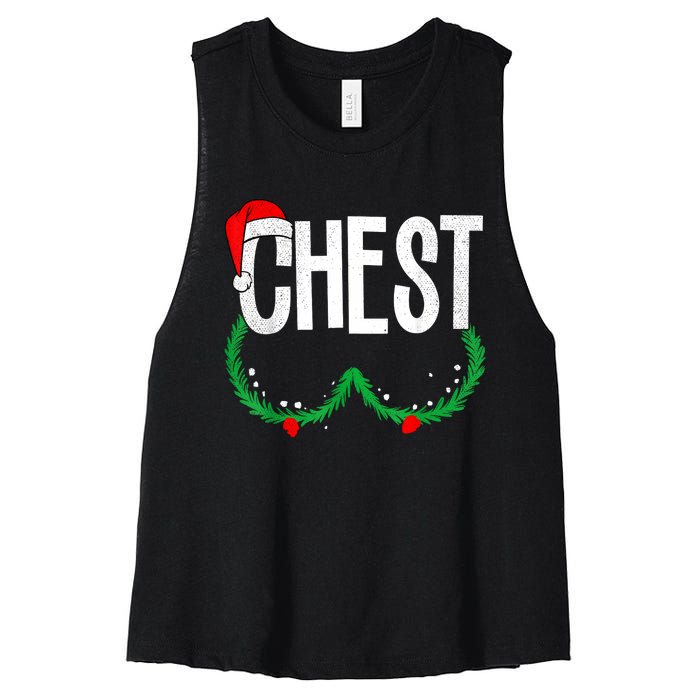 Chest Nuts Matching Chestnuts Funny Christmas Couples Chest Women's Racerback Cropped Tank