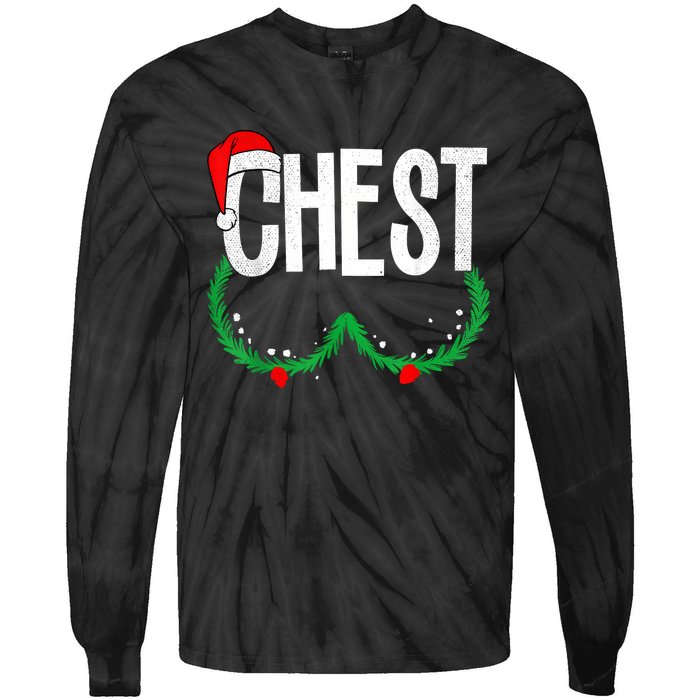 Chest Nuts Matching Chestnuts Funny Christmas Couples Chest Tie-Dye Long Sleeve Shirt