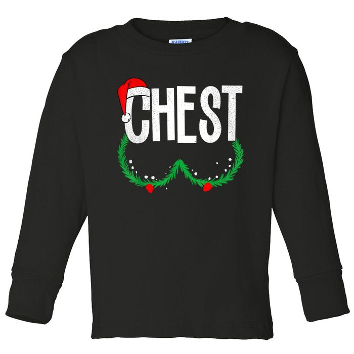 Chest Nuts Matching Chestnuts Funny Christmas Couples Chest Toddler Long Sleeve Shirt