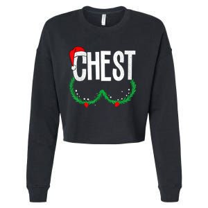 Chest Nuts Matching Chestnuts Funny Christmas Couples Chest Cropped Pullover Crew