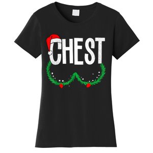 Chest Nuts Matching Chestnuts Funny Christmas Couples Chest Women's T-Shirt