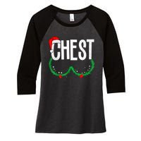 Chest Nuts Matching Chestnuts Funny Christmas Couples Chest Women's Tri-Blend 3/4-Sleeve Raglan Shirt