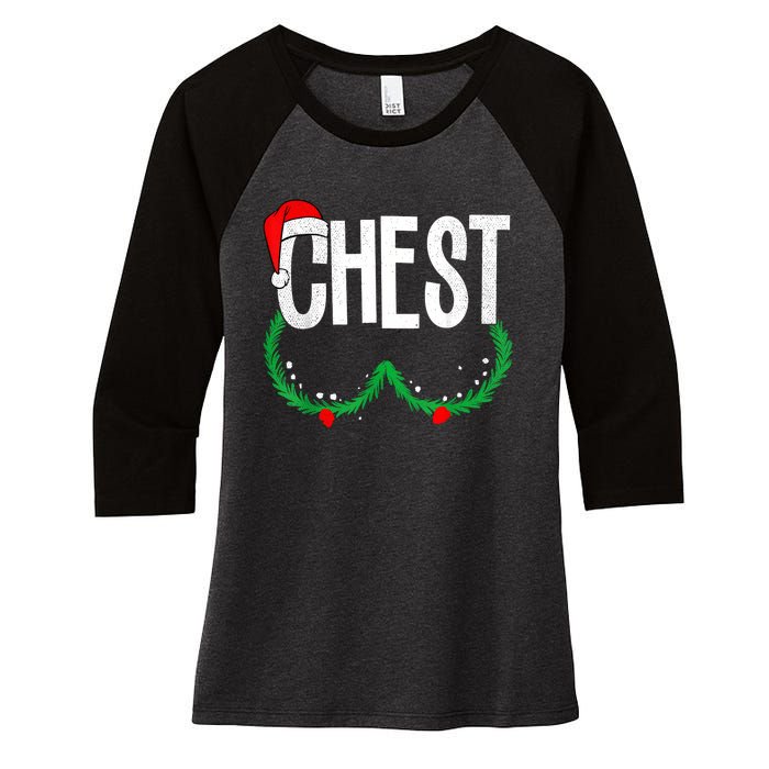 Chest Nuts Matching Chestnuts Funny Christmas Couples Chest Women's Tri-Blend 3/4-Sleeve Raglan Shirt