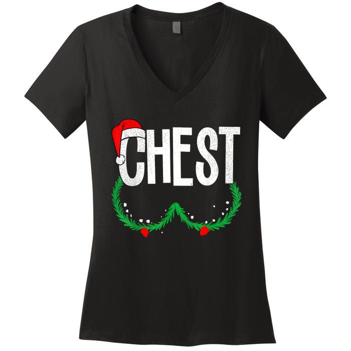 Chest Nuts Matching Chestnuts Funny Christmas Couples Chest Women's V-Neck T-Shirt