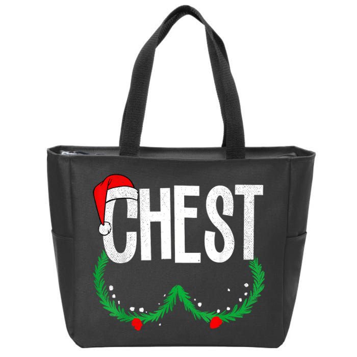 Chest Nuts Matching Chestnuts Funny Christmas Couples Chest Zip Tote Bag