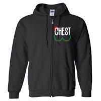 Chest Nuts Matching Chestnuts Funny Christmas Couples Chest Full Zip Hoodie