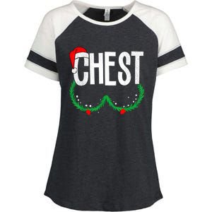 Chest Nuts Matching Chestnuts Funny Christmas Couples Chest Enza Ladies Jersey Colorblock Tee