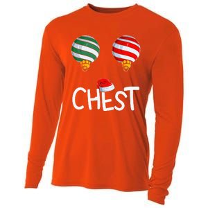 Chest Nuts Matching Funny Christmas Couples Chestnuts Chest Cooling Performance Long Sleeve Crew