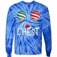 Chest Nuts Matching Funny Christmas Couples Chestnuts Chest Tie-Dye Long Sleeve Shirt