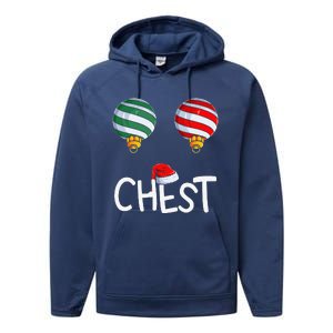 Chest Nuts Matching Funny Christmas Couples Chestnuts Chest Performance Fleece Hoodie