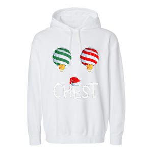 Chest Nuts Matching Funny Christmas Couples Chestnuts Chest Garment-Dyed Fleece Hoodie