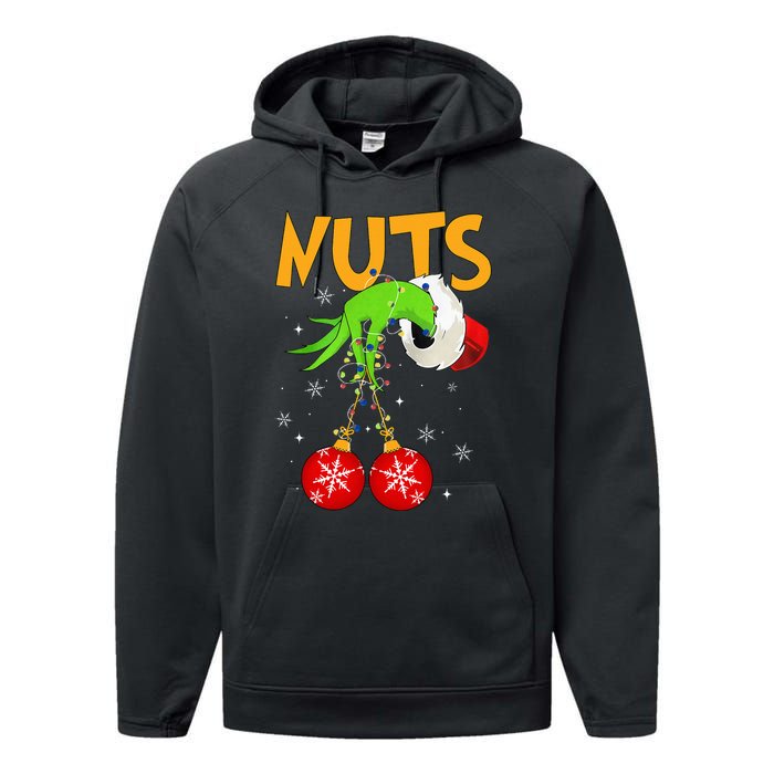 Chest Nuts Matching Chestnuts Christmas Snow Performance Fleece Hoodie