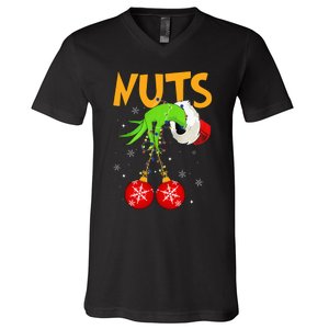 Chest Nuts Matching Chestnuts Christmas Snow V-Neck T-Shirt