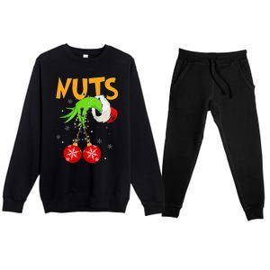 Chest Nuts Matching Chestnuts Christmas Snow Premium Crewneck Sweatsuit Set