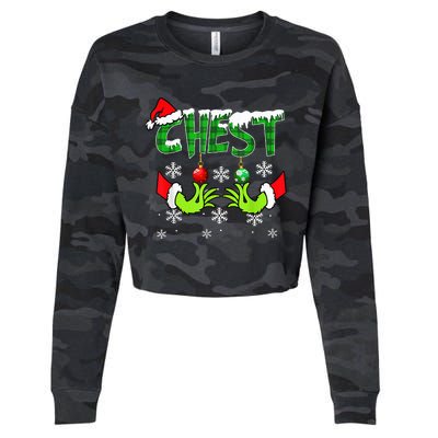 Chest Nuts Matching Chestnuts Christmas Snow Couples Cropped Pullover Crew