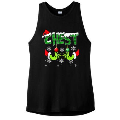 Chest Nuts Matching Chestnuts Christmas Snow Couples Ladies PosiCharge Tri-Blend Wicking Tank