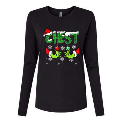 Chest Nuts Matching Chestnuts Christmas Snow Couples Womens Cotton Relaxed Long Sleeve T-Shirt