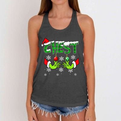 Chest Nuts Matching Chestnuts Christmas Snow Couples Women's Knotted Racerback Tank