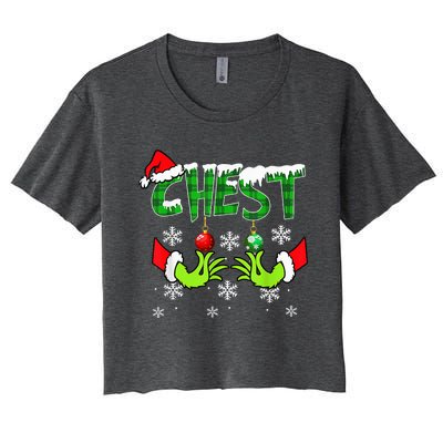 Chest Nuts Matching Chestnuts Christmas Snow Couples Women's Crop Top Tee