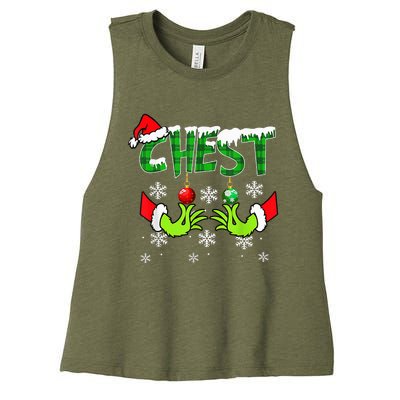 Chest Nuts Matching Chestnuts Christmas Snow Couples Women's Racerback Cropped Tank