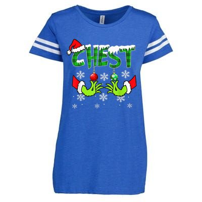 Chest Nuts Matching Chestnuts Christmas Snow Couples Enza Ladies Jersey Football T-Shirt