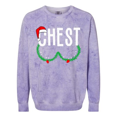 Chest Nuts Matching Chestnuts Funny Christmas Colorblast Crewneck Sweatshirt