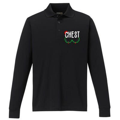 Chest Nuts Matching Chestnuts Funny Christmas Performance Long Sleeve Polo