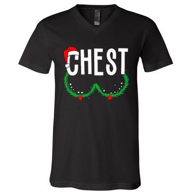 Chest Nuts Matching Chestnuts Funny Christmas V-Neck T-Shirt