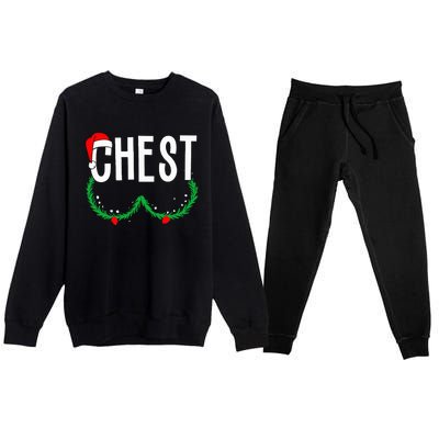 Chest Nuts Matching Chestnuts Funny Christmas Premium Crewneck Sweatsuit Set