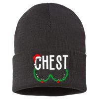 Chest Nuts Matching Chestnuts Funny Christmas Sustainable Knit Beanie