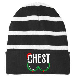 Chest Nuts Matching Chestnuts Funny Christmas Striped Beanie with Solid Band