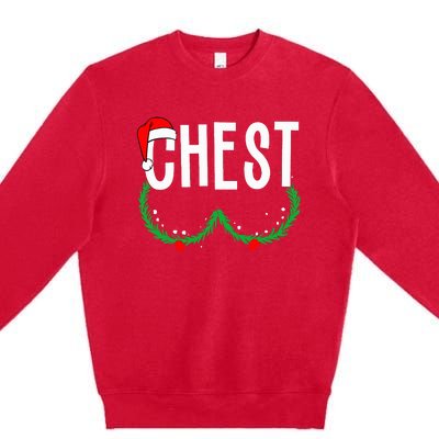 Chest Nuts Matching Chestnuts Funny Christmas Premium Crewneck Sweatshirt