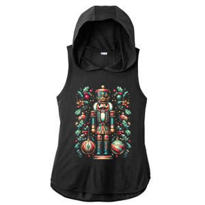 Christmas Nutcracker Merry Christmas Xmas Morning Holiday Ladies PosiCharge Tri-Blend Wicking Draft Hoodie Tank