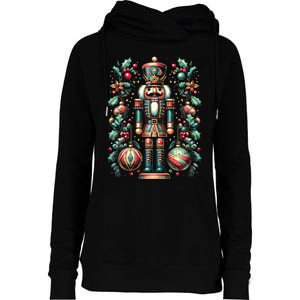 Christmas Nutcracker Merry Christmas Xmas Morning Holiday Womens Funnel Neck Pullover Hood