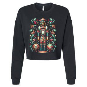 Christmas Nutcracker Merry Christmas Xmas Morning Holiday Cropped Pullover Crew