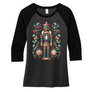 Christmas Nutcracker Merry Christmas Xmas Morning Holiday Women's Tri-Blend 3/4-Sleeve Raglan Shirt