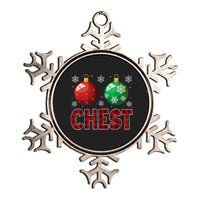 Chest Nuts Matching Chestnuts Funny Christmas Couples Chest Metallic Star Ornament