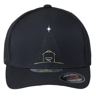 Christmas Nativity Manger Flexfit Unipanel Trucker Cap